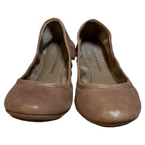NWOT Lucky Brand Emmie Ballet Leather Flats Size 7w/37.5